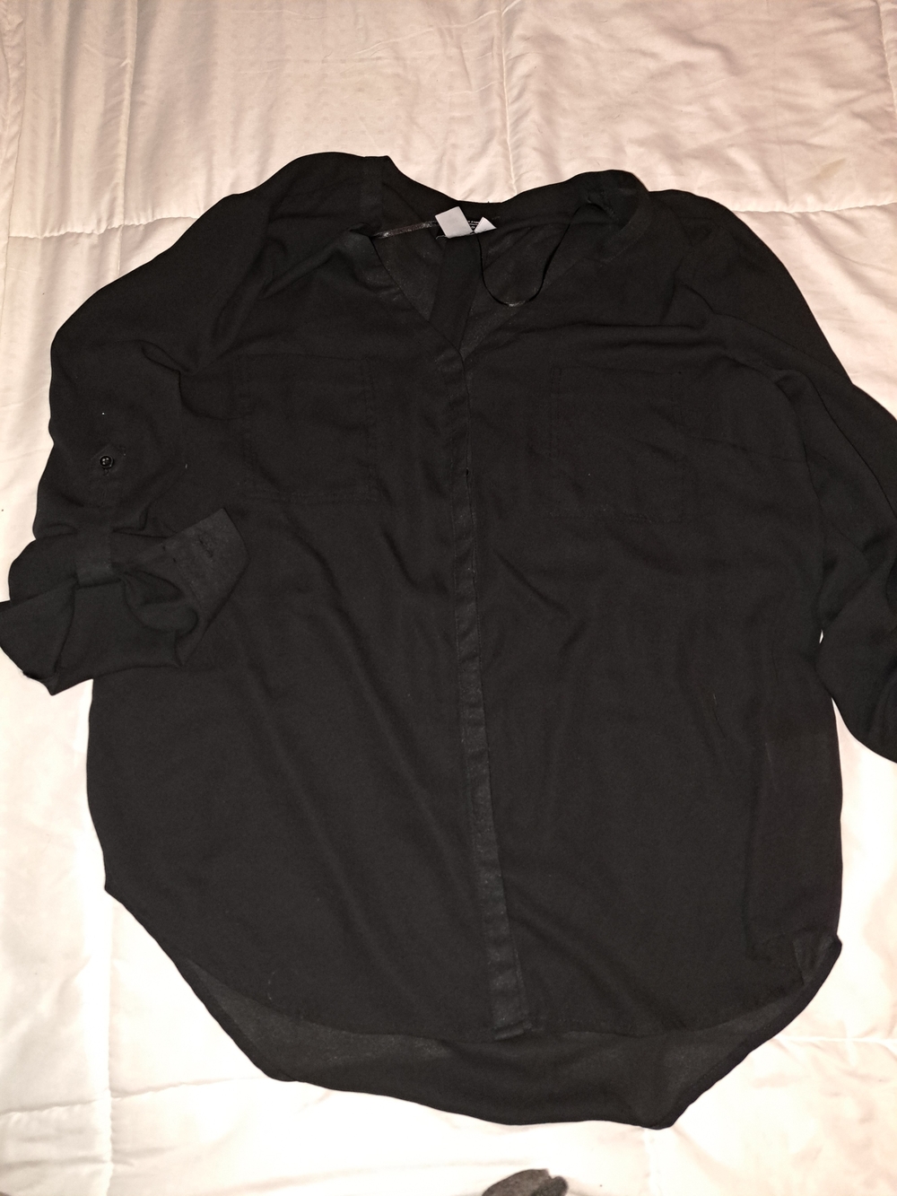 Simply Styled Black Button-Down Blouse